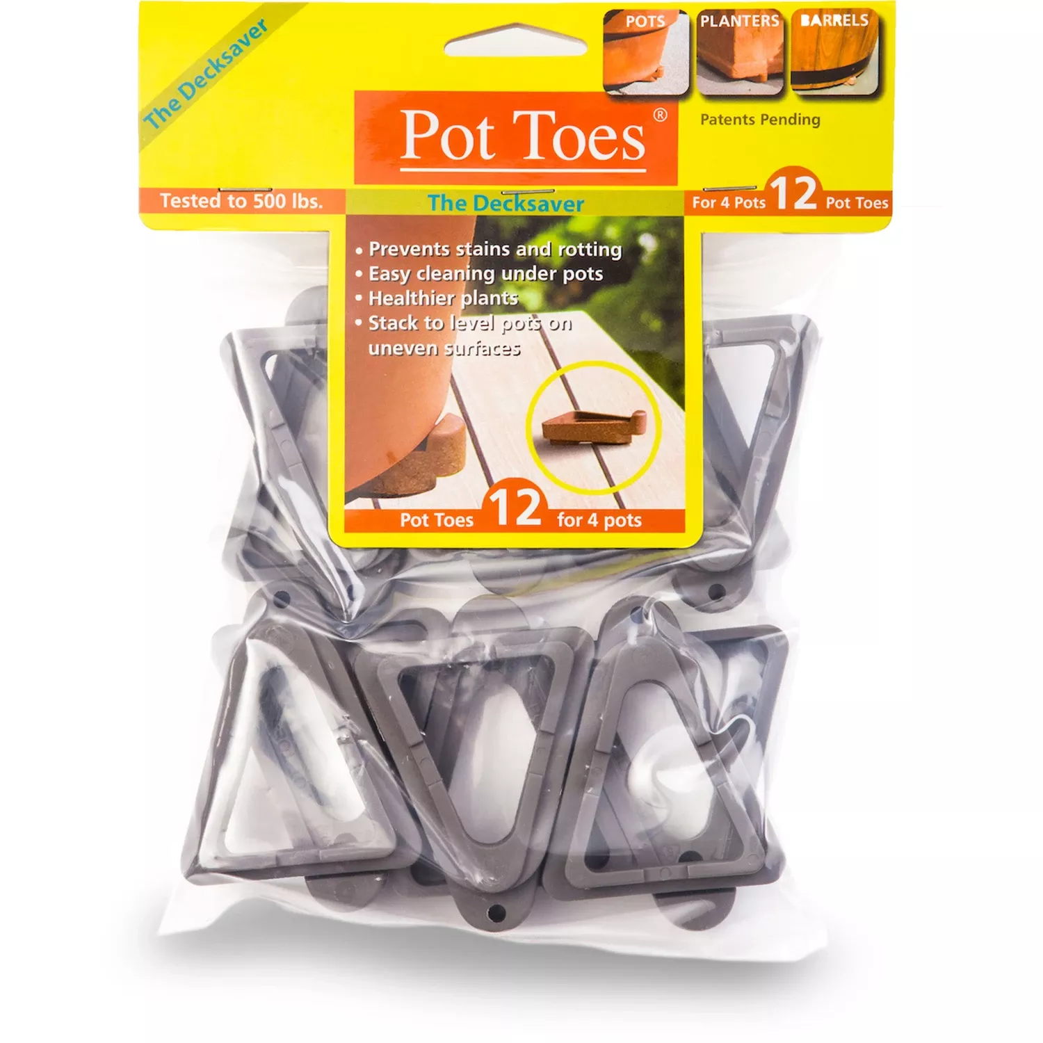 0.5 In. H Gray Plastic Pot Toes