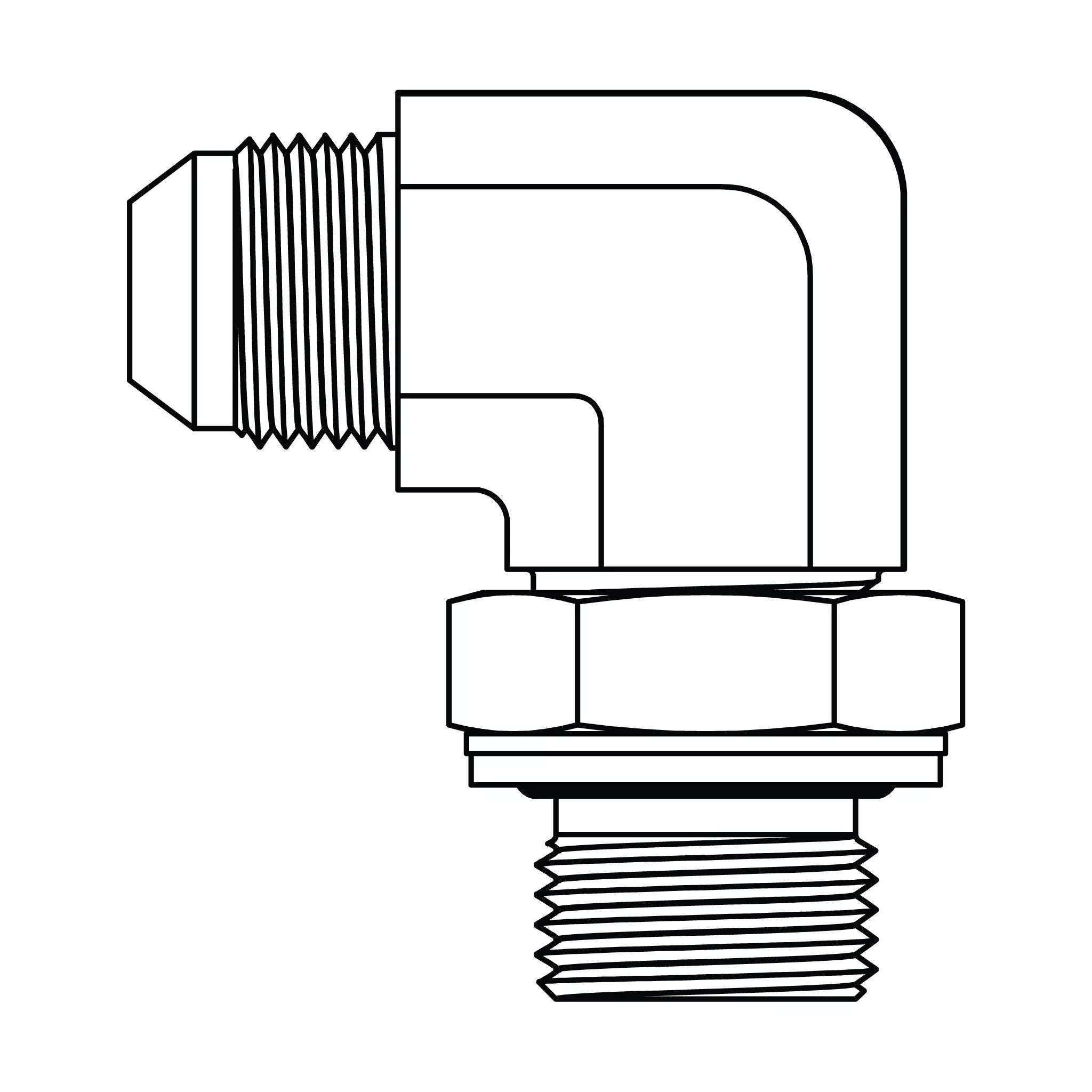 3801-12-16 JIC to BSPP Elbow 90