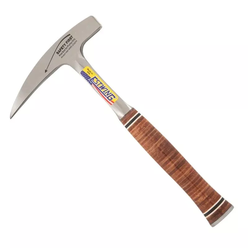 Estwing E30 22 Oz Solid Steel Rock Pick With Pointed Tip And Leather Grip