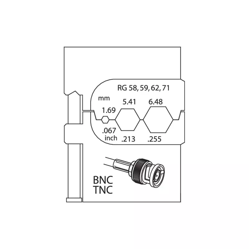 Gedore 1830694 Module Insert For Coax Cables RG 58/59/62/71