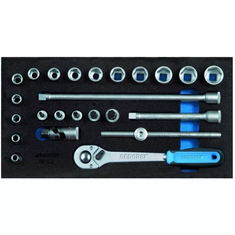 Gedore 2308975 Socket set 3/8 Inch in 1/3 Check-Tool module