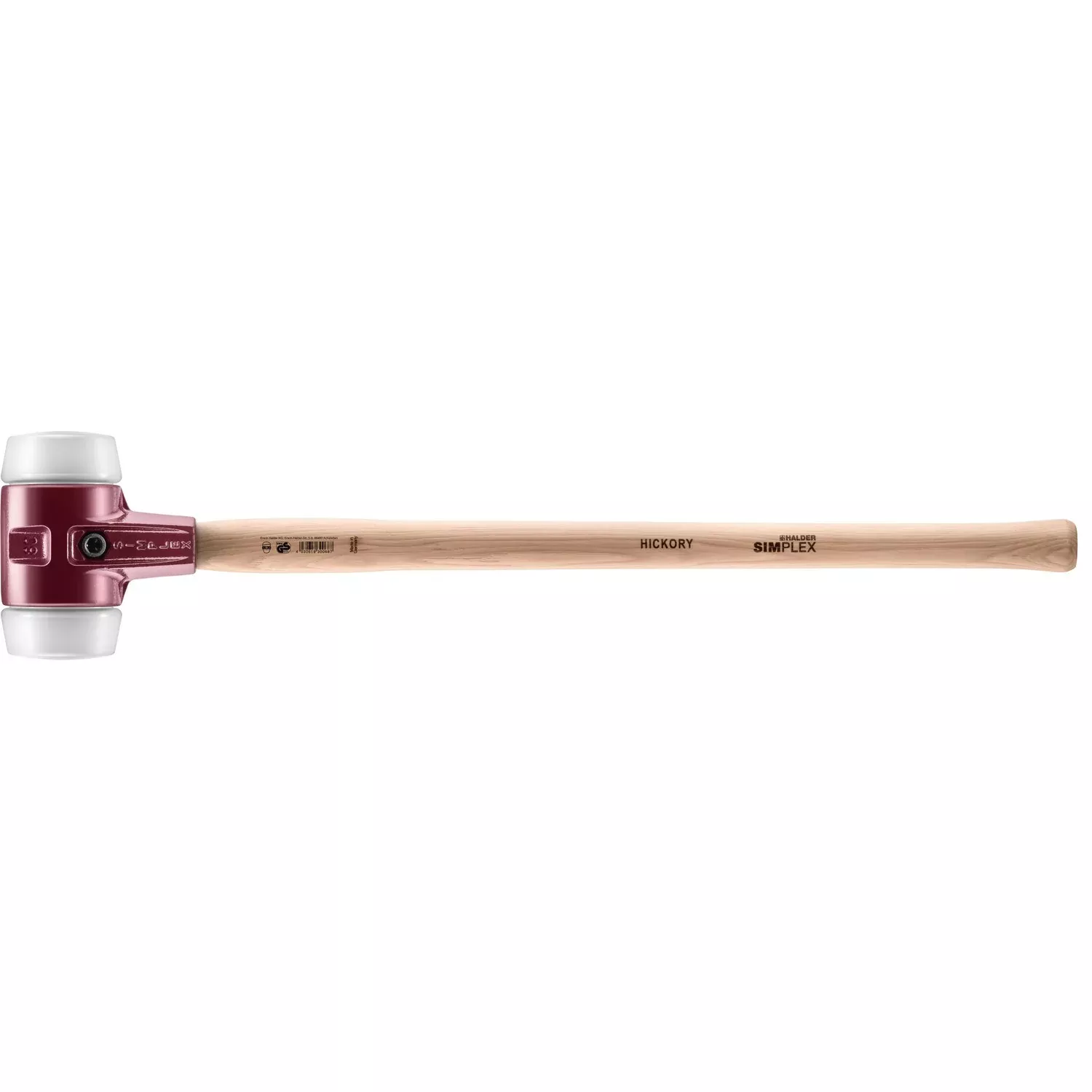 Halder 3007.081 Simplex Sledgehammer with Superplastic Inserts Cast Iron Housing and Hickory Handle