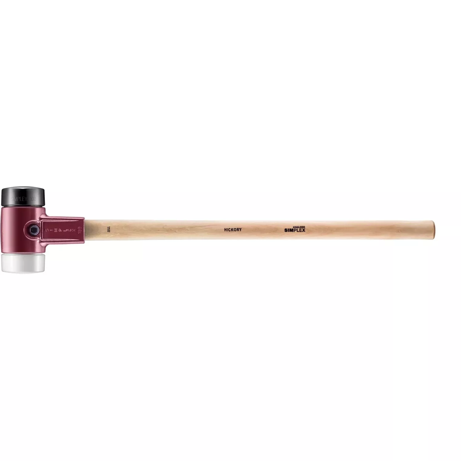 Halder 3027.100 Simplex Sledgehammer with Black Rubber and Superplastic Inserts Cast Iron Housing and Hickory Handle