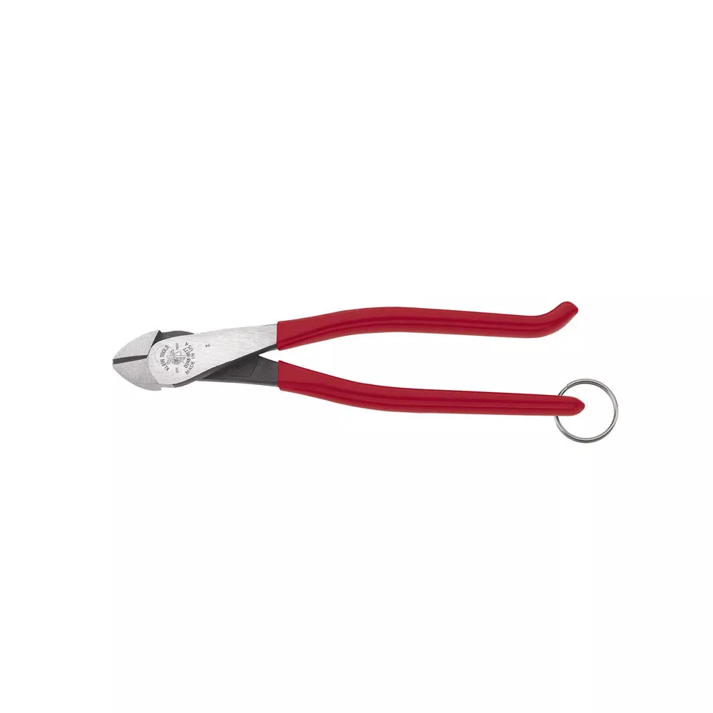 Klein Tools D248-9STT Ironworker's Diagonal-Cutting Pliers, Tether Ring, 8"