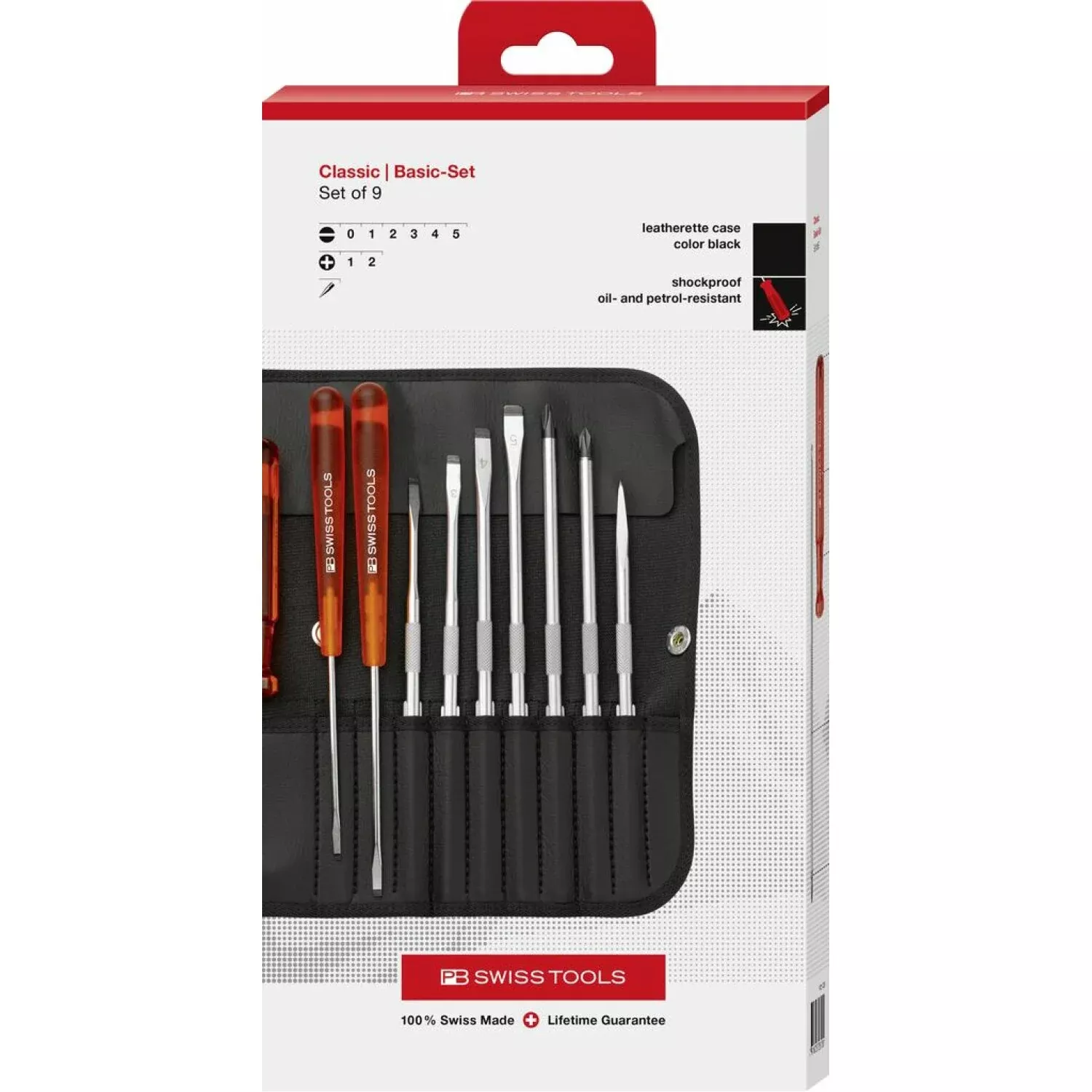 PB Swiss Tools PB 215.CBB Classic screwdriver set with interchangeable blades Slotted, Phillips - 10 Piece