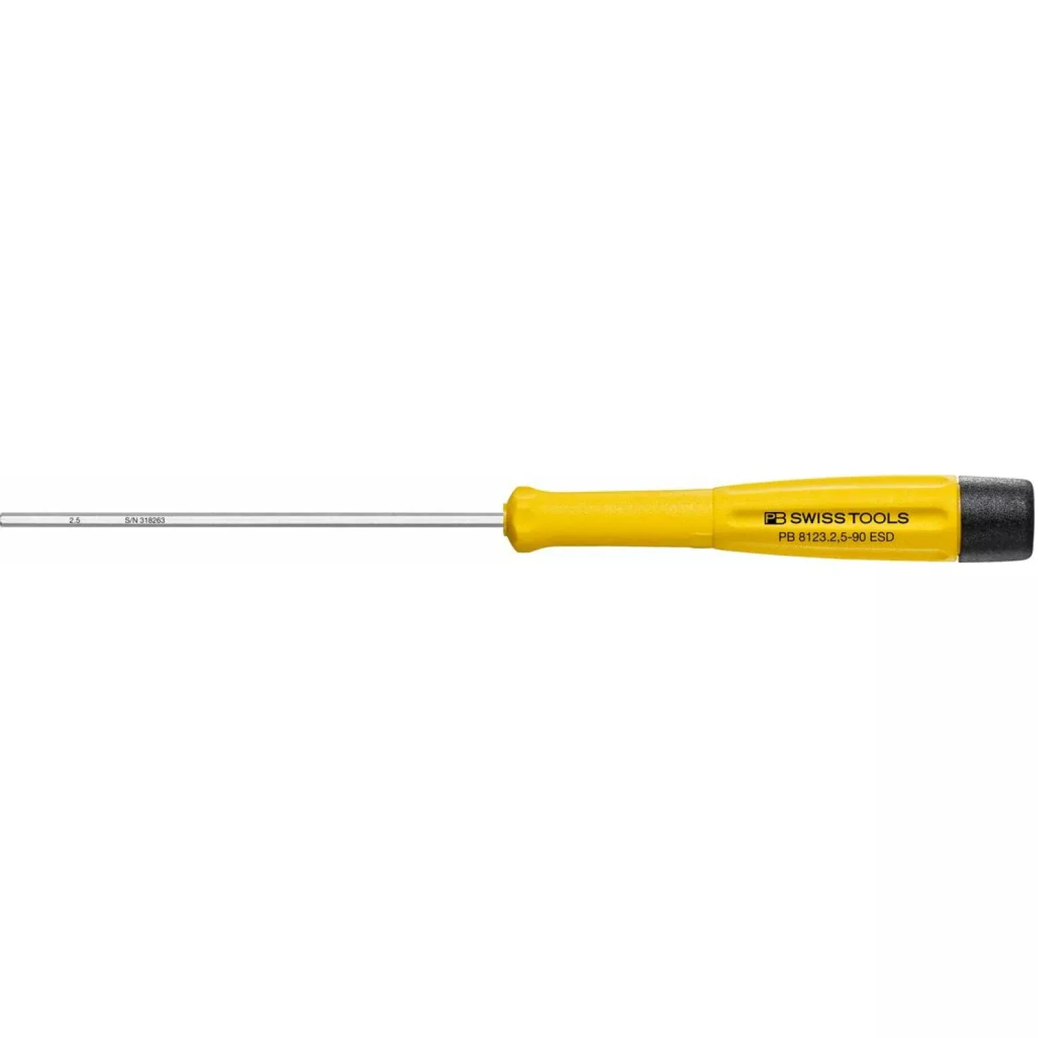 PB Swiss Tools PB 8123.2,5-90 ESD Electronics Screwdriver, Hex