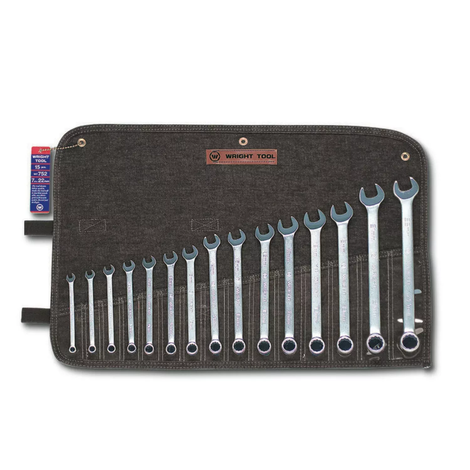 Wright Tool 752 15 Piece 12 Point Metric Combination Wrench Set
