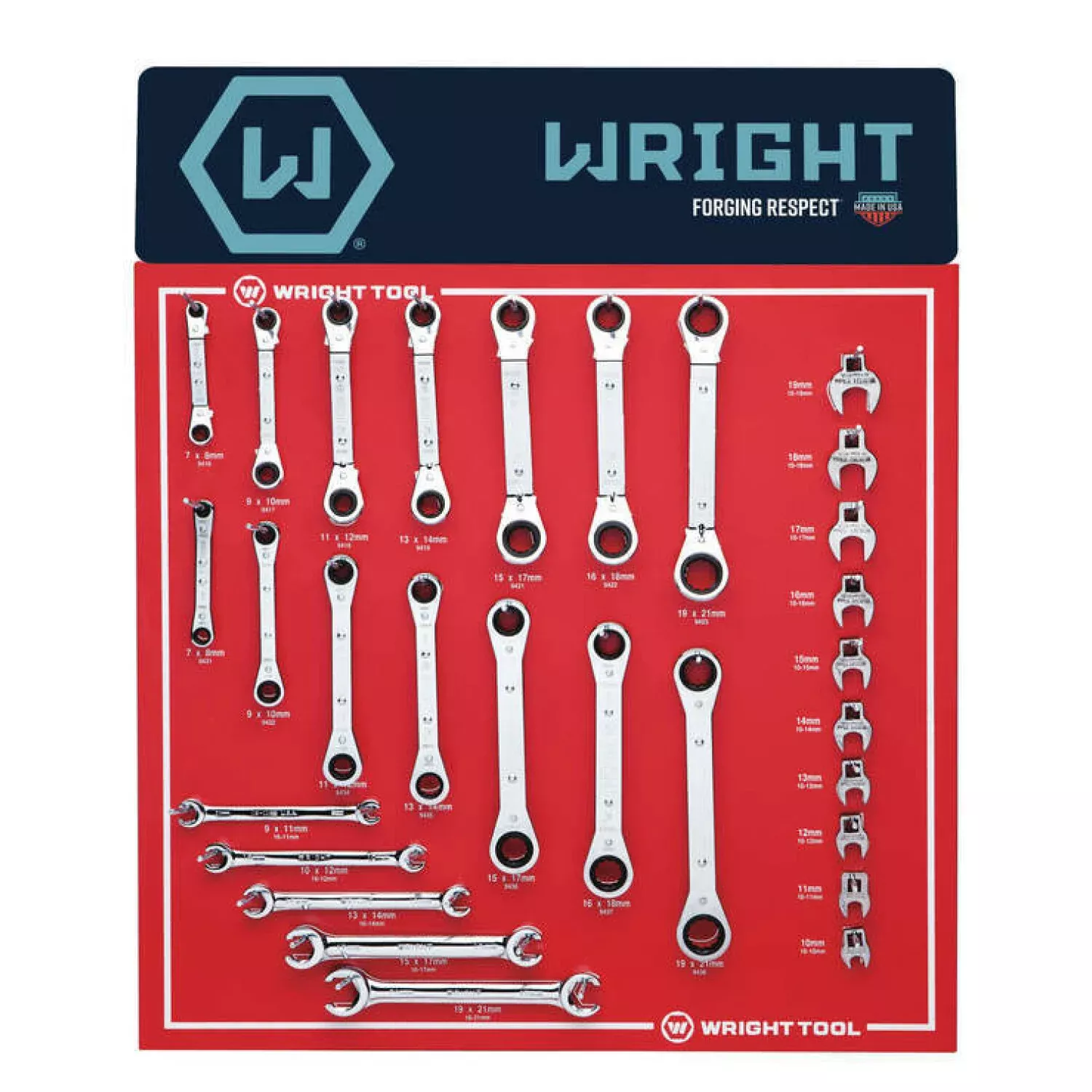 Wright Tool D956 Ratcheting Box, Flare Nut and Crowfoot Wrenches