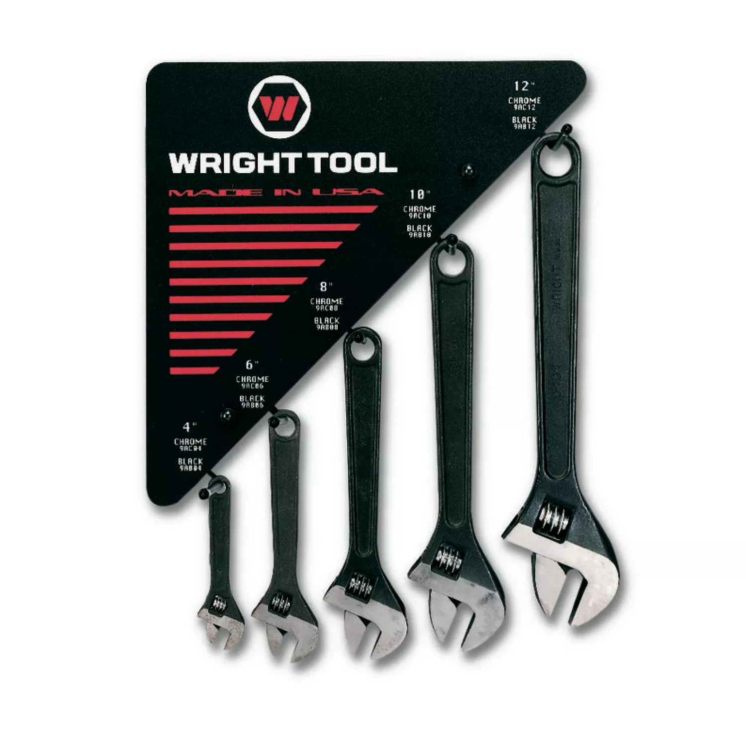 Wright Tool D976 Adjustable Wrenches, Black