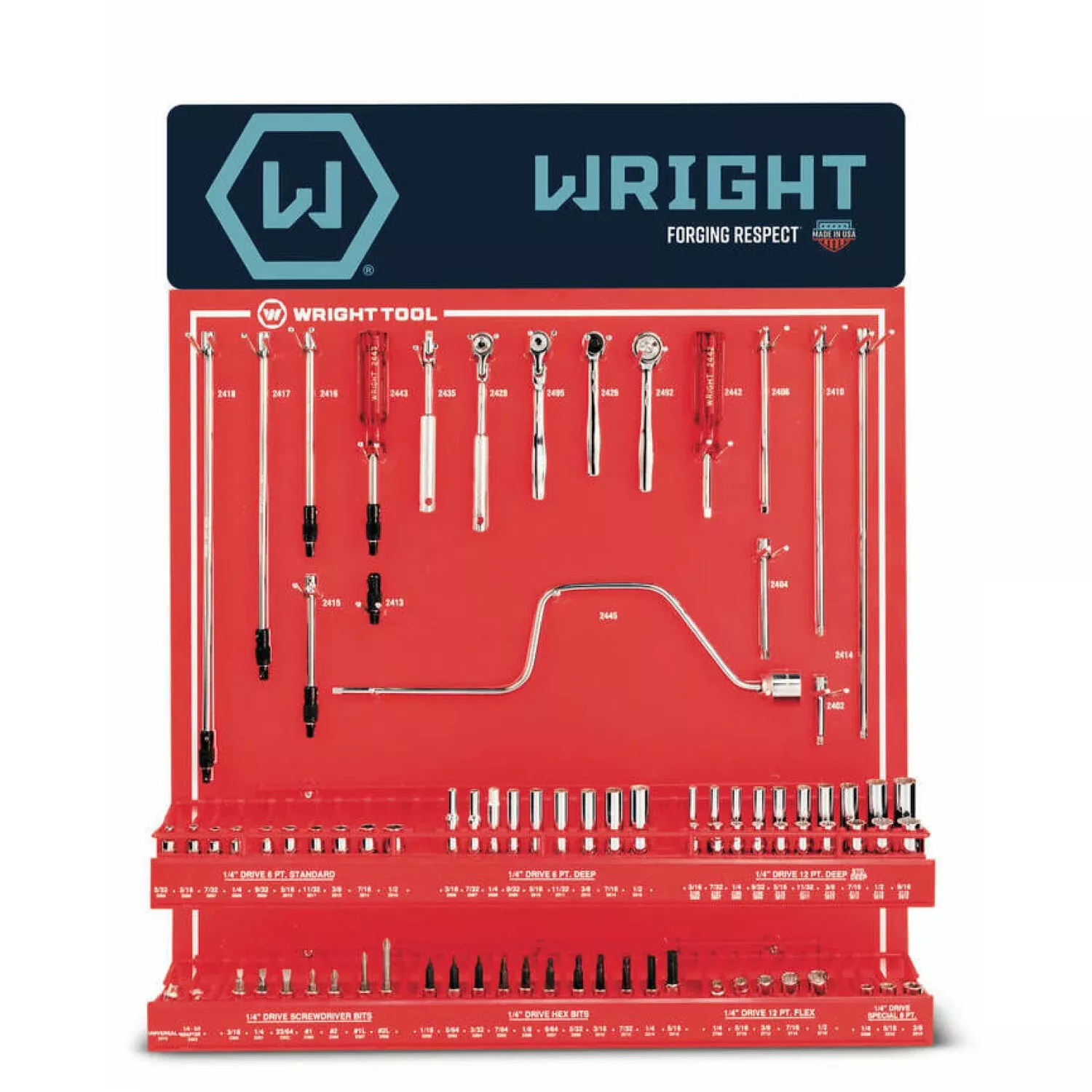 Wright Tool D982 79 Piece 1/4" Drive Sockets With Handles And Attachments
